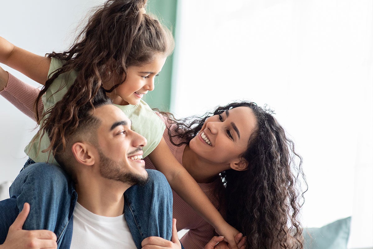 family happy about dental coverage