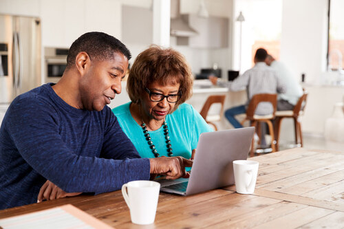 Couple reviewing Medicare Advantage plans