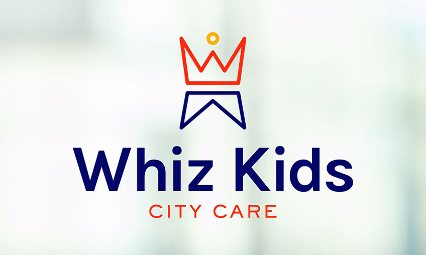 Logotipo de Whiz Kids City Care con fondo