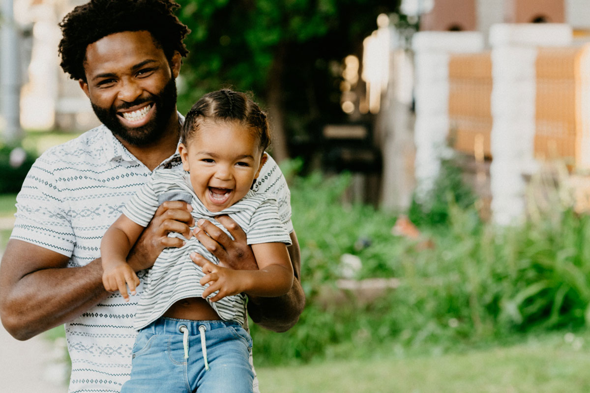 Father and Son Happy About Oral Health