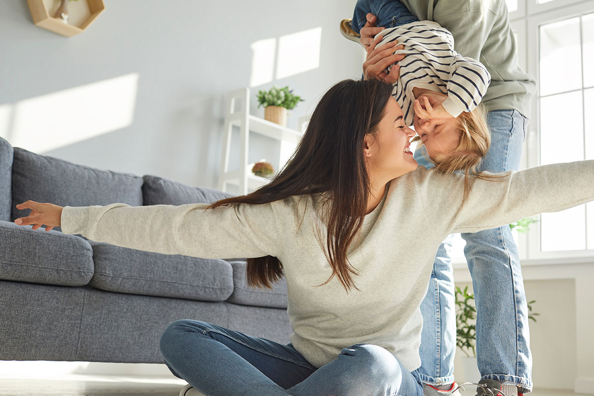 Family elated about dental insurance playing together