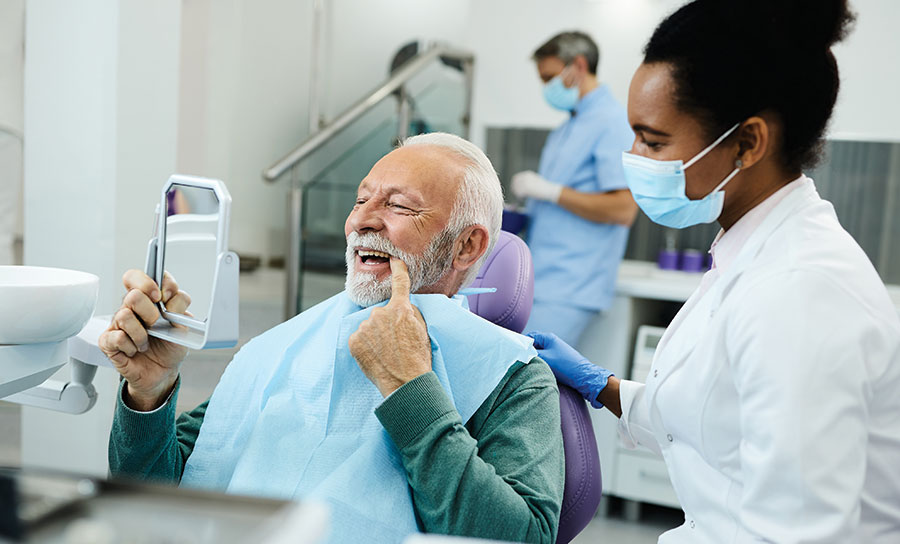 Medicare patient at dental appointment
