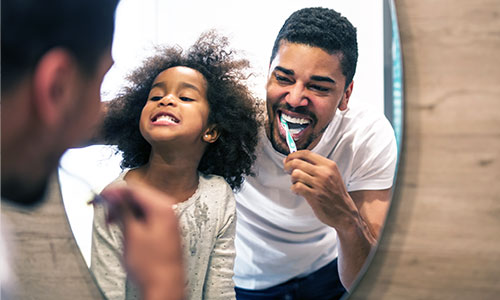 brushing teeth