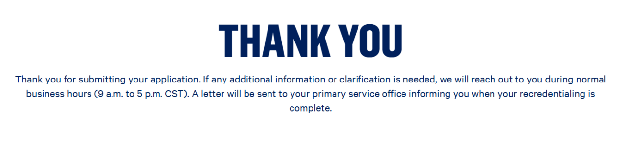 Thank you message example